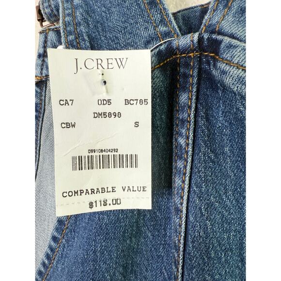 NWT J. Crew Denim Overalls Jumpsuit Button Closure Adjustable Straps S Blue Dark - Picture 11 of 16